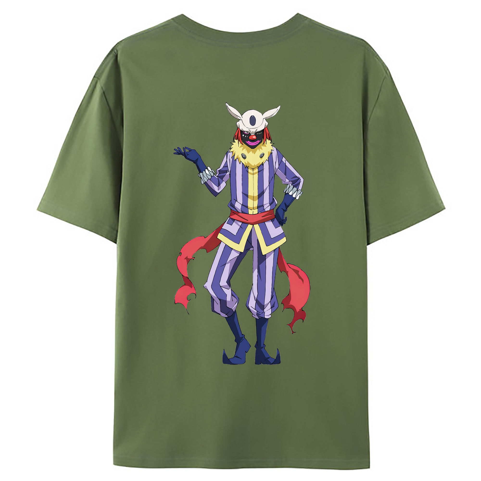 （画像用） 転スラ Regarding Reincarnated to Slime 綿100％ メンズ半袖Tシャツ（バックプリント） 通気性